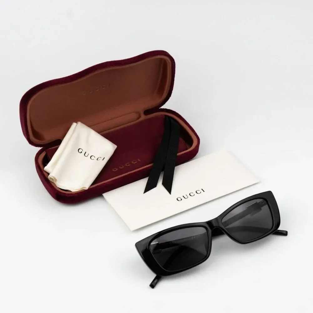 NEW Gucci GG1681S 008 Black Grey Cat Eye Women Sunglasses - Picture 11 of 15